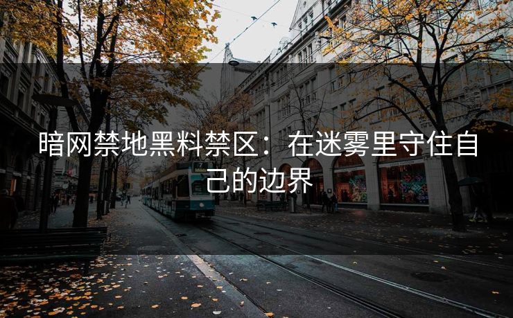 暗网禁地黑料禁区：在迷雾里守住自己的边界